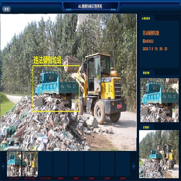 車輛違規(guī)傾倒垃圾AI識(shí)別抓拍解決方案